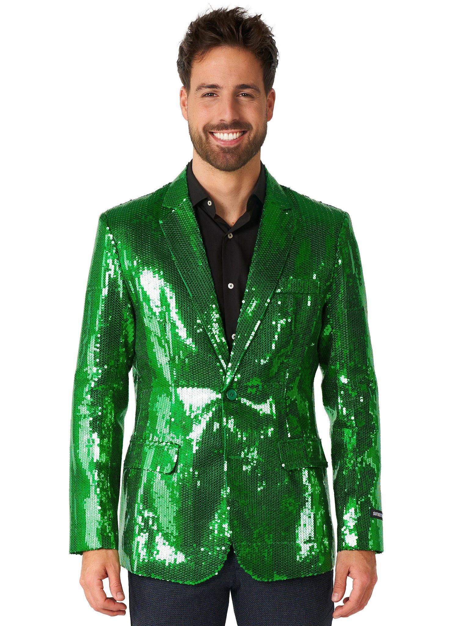 SuitMeister Kostüm SuitMeister Glitzerjacke grün, Eine grüne Discokugel zum günstig online kaufen