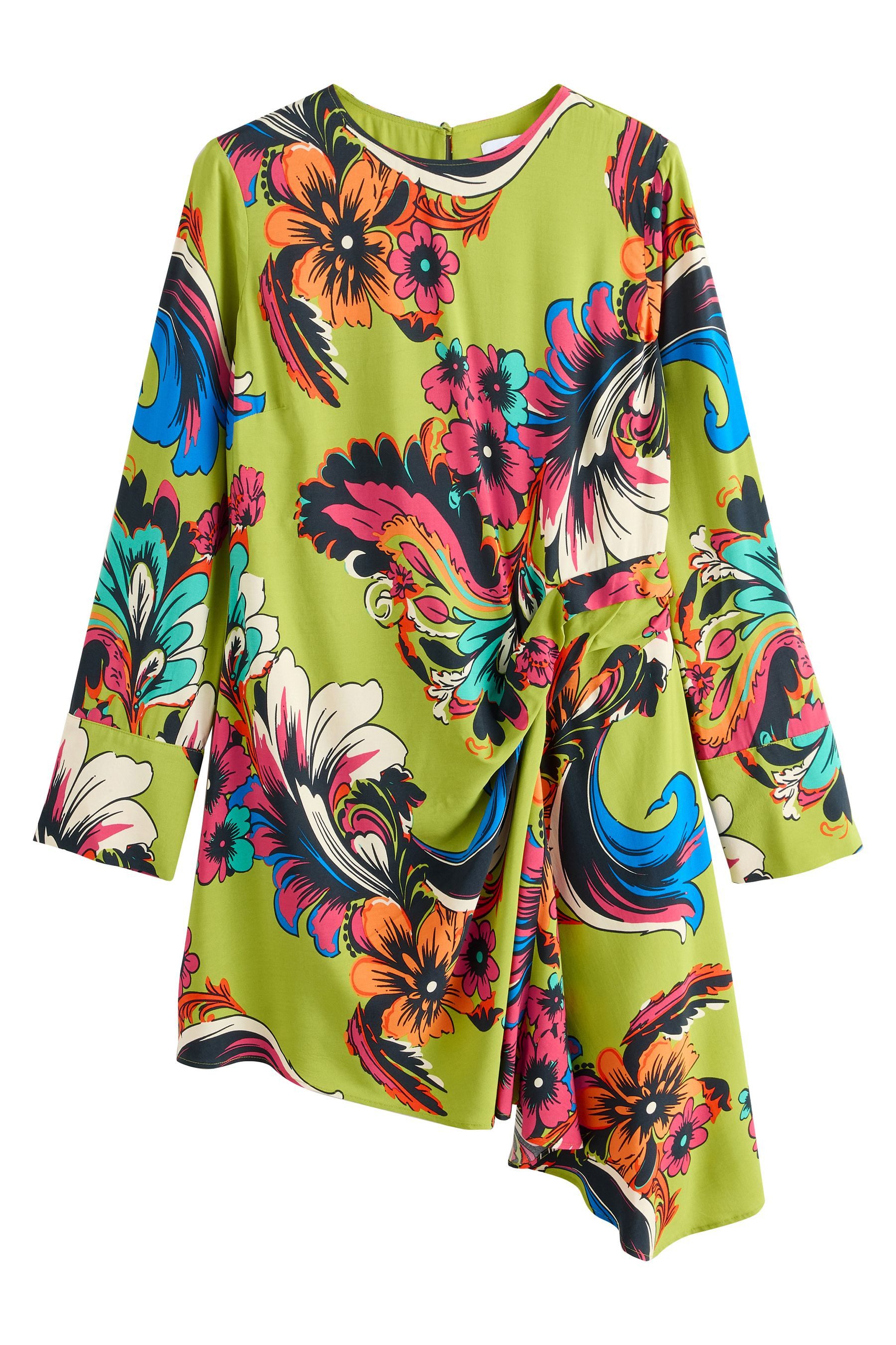 Next Minikleid Drapiertes asymmetrisches Langarm-Minikleid (1-tlg) günstig online kaufen