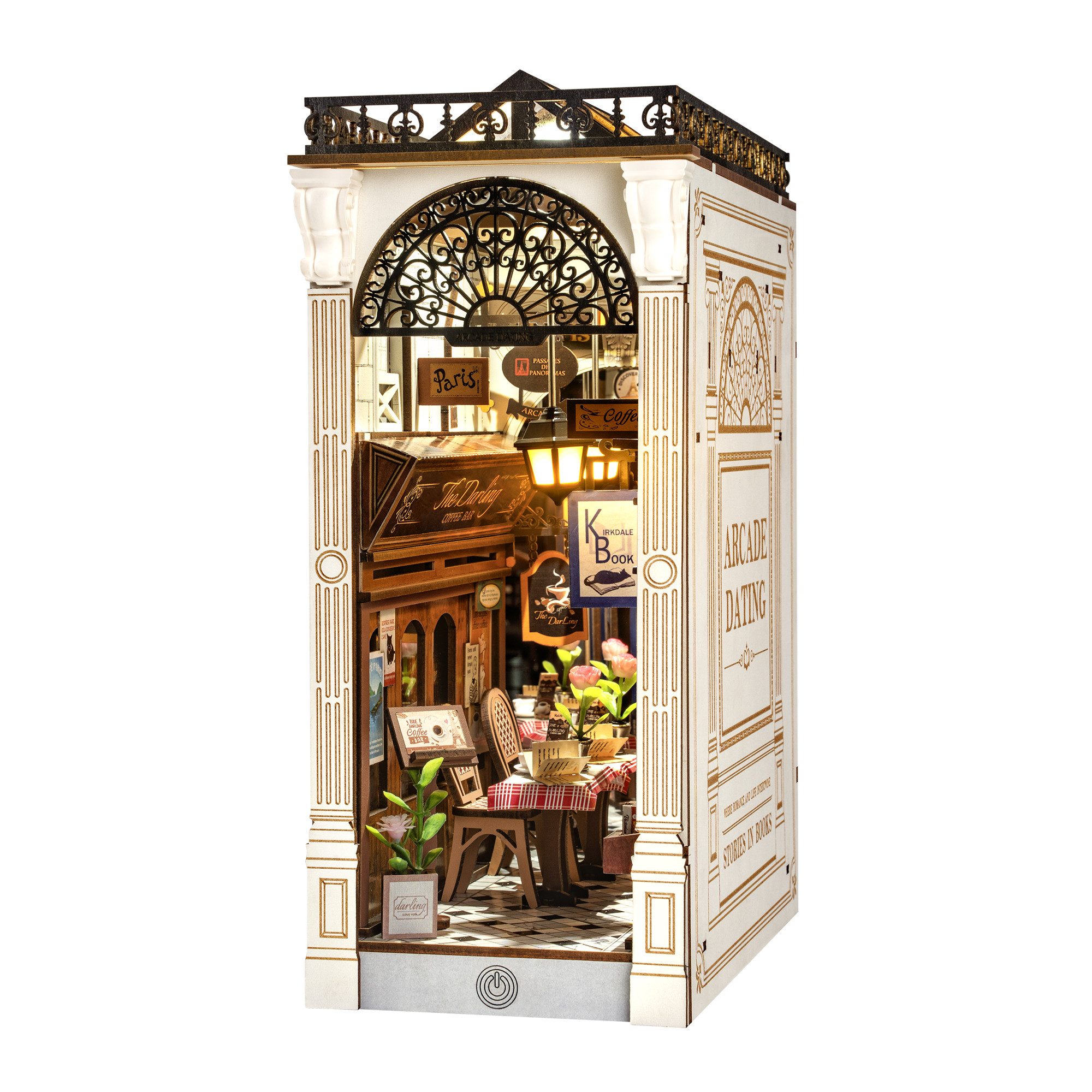 ROKR 3D-Puzzle 3D Holzpuzzle Book Nook Arcade mit LED Beleuchtung, 148 Puzzleteile