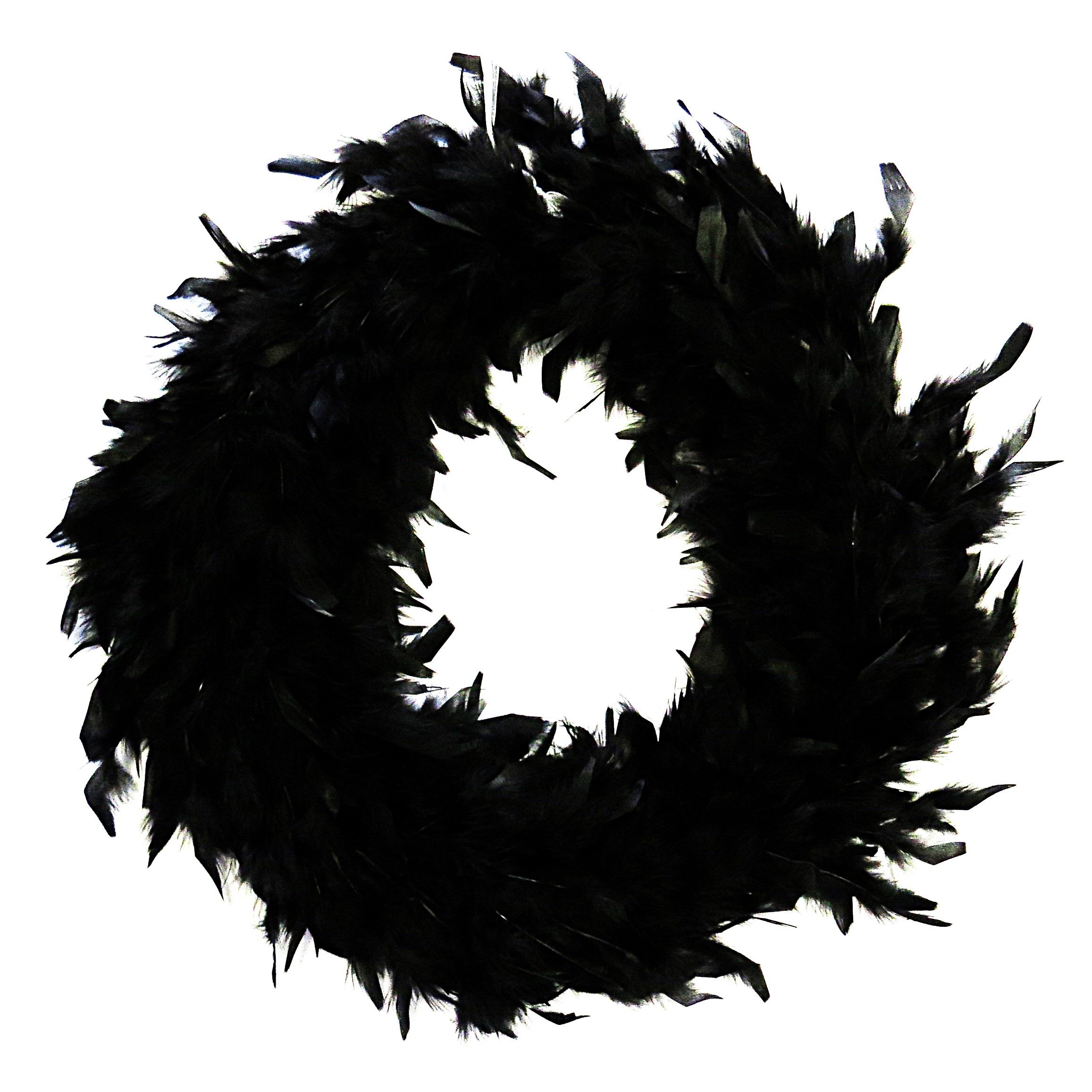 Vosteen Dekokranz Federkranz Schwarz Hänger Deko Weihnachten XL 45 cm, Extra Groß