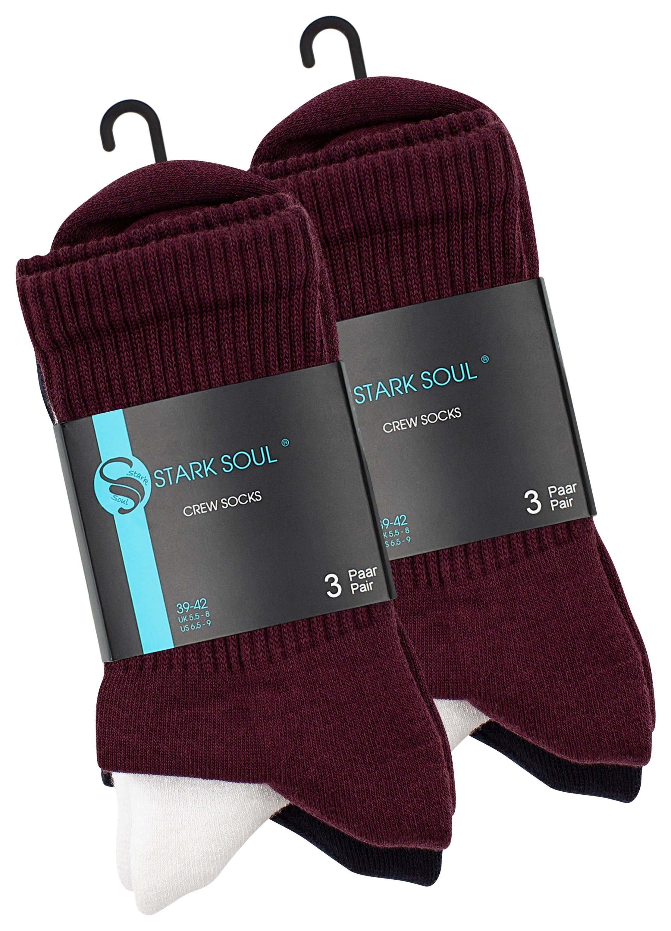 Stark Soul® Sportsocken Sportsocken mit FROTTEESOHLE, gekämmte Baumwolle (6 Paar) flache Zehennaht, gepolsterte Frottee-Sohle