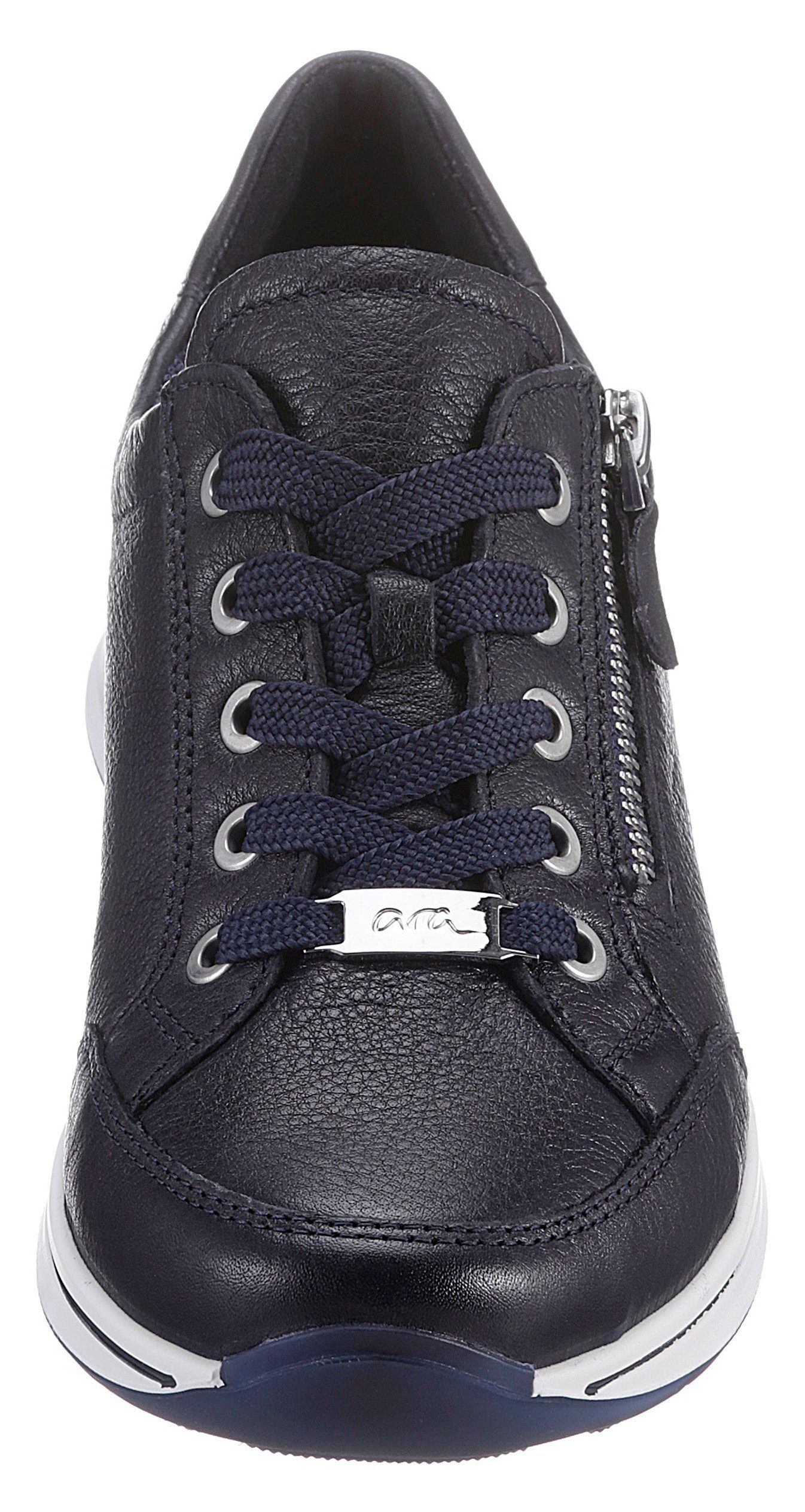 Ara Sneaker H-Weite blau OSAKA Reißverschluss, mit seitlichem