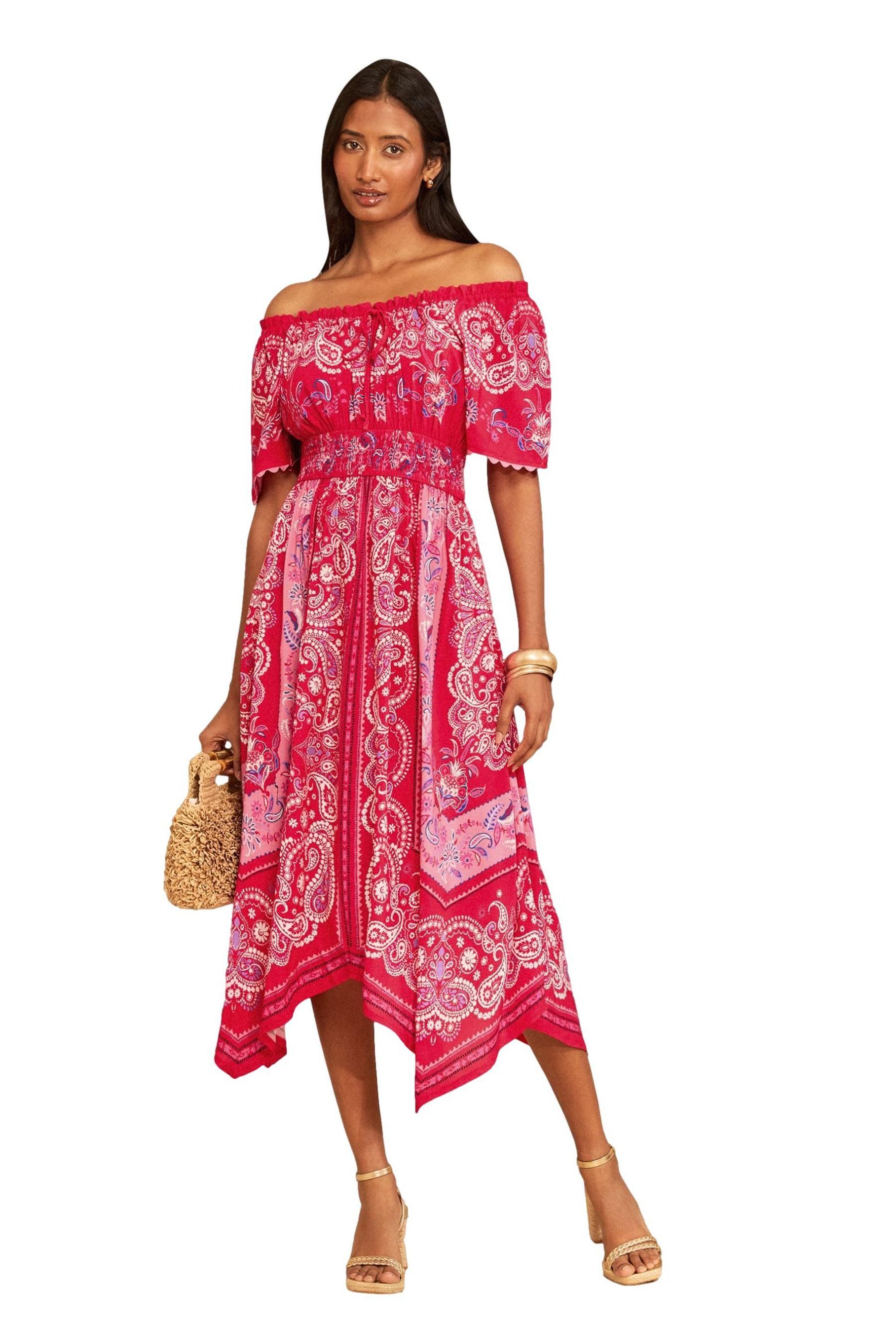 Love & Roses Midikleid Love & Roses Midikleid mit Zipfelsaum, Petite (1-tlg)