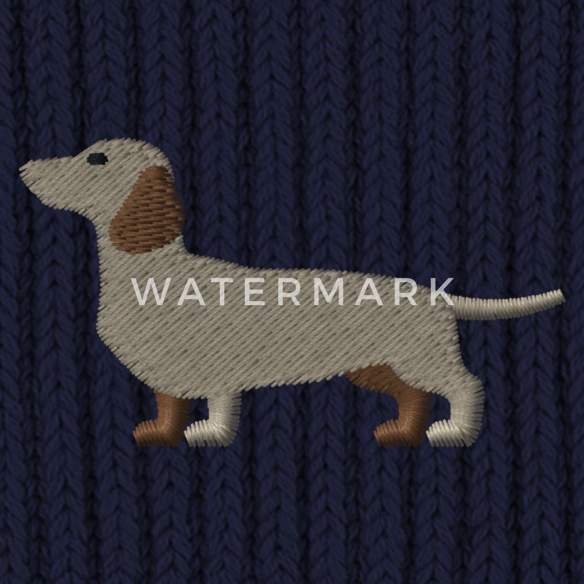 Spreadshirt Beanie Dackel Stickerei Fisherman Beanie Bio Mütze (1-St) günstig online kaufen