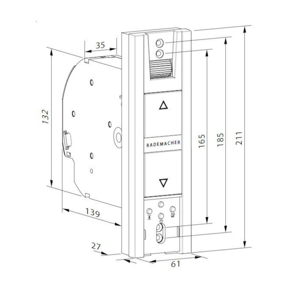 Rademacher Rollladengurt-Antrieb Rademacher RolloTron Basis 1100 UP 45kg Zugkraft (18234519)