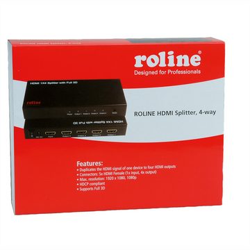 ROLINE ROLINE HDMI Video-Splitter, 4fach HDMI-Kabel