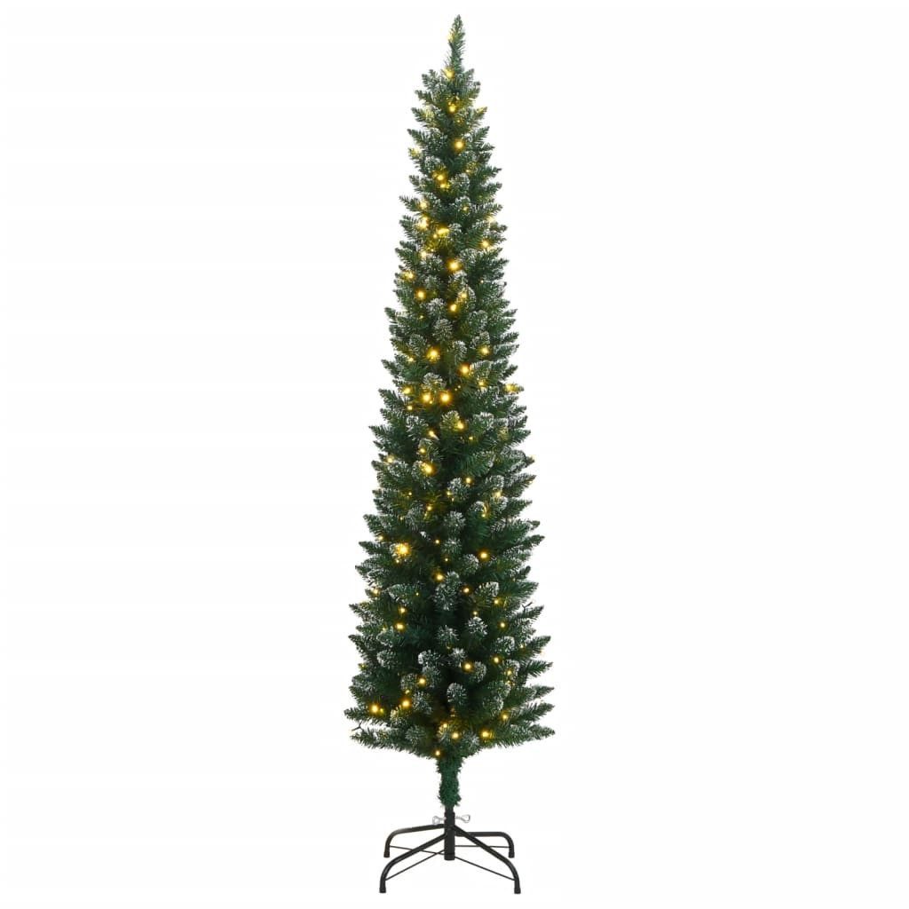 vidaXL LED Baum Künstlicher Weihnachtsbaum Schlank 150 LEDs 150 cm
