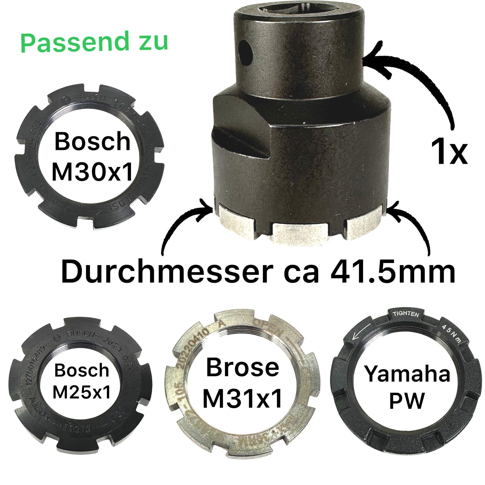 Performance Nuss Kettenblatt Gen.3, F26 für Lockringtool CX Bosch 4, Fahrrad-Montageständer Gen
