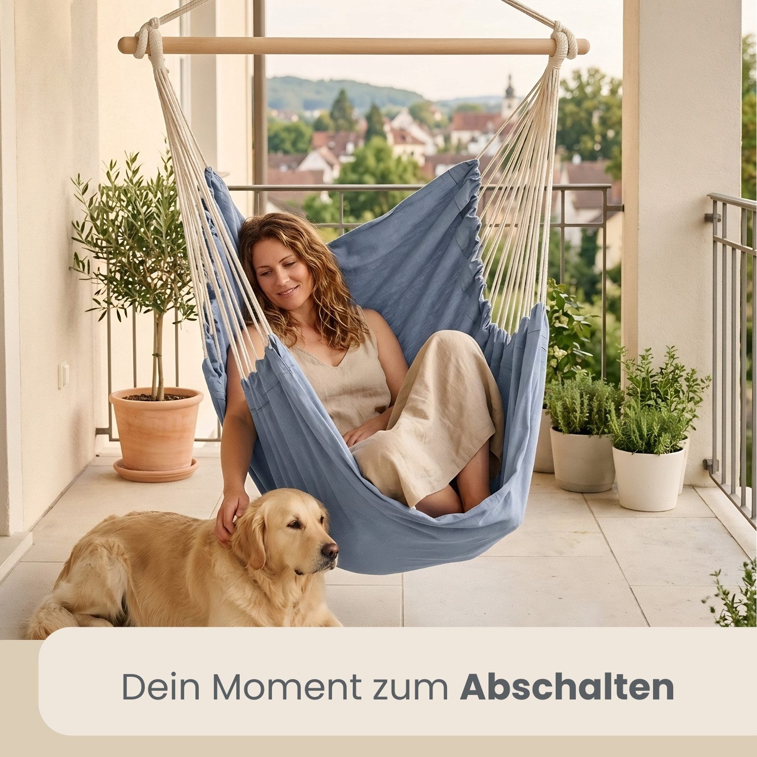 AMANKA Hängestuhl für 2 Personen: XXL Outdoor Hängesessel bis 150 kg - Garten und Balkon, 185 x 130 cm Hängesitz für Kinder und Erwachsene - 360° Relaxsessel