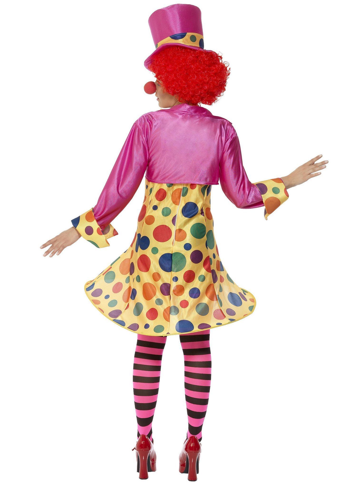 Smiffys Clown-Kostüm Clown Kostüm Kleid Karneval Faschingskostüm Damen, Dieses Clownskostüm ist voll auf den Punkt!
