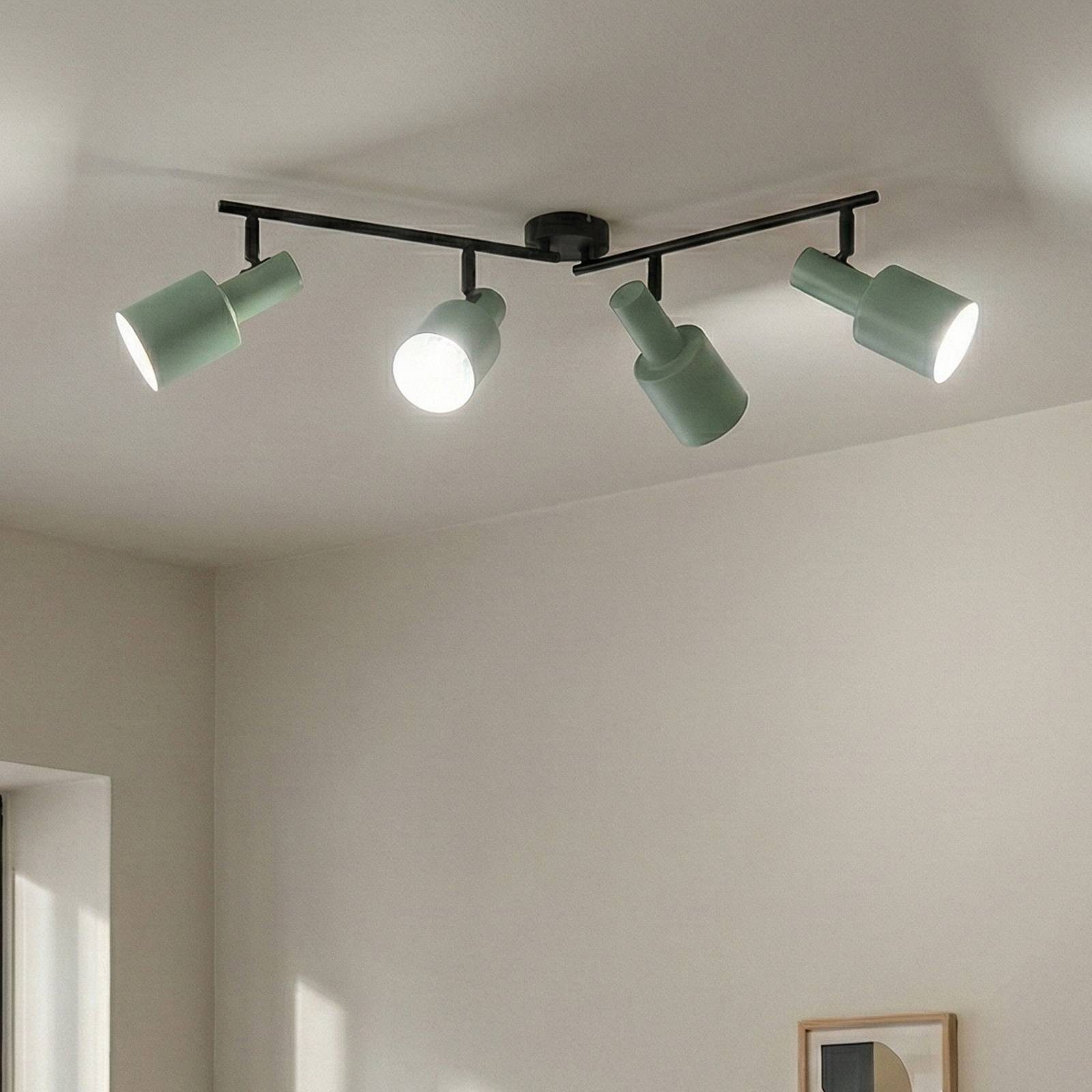 Lindby Deckenstrahler Ovelia, Metall, Schwarz IP20, 4 x 15 W LED