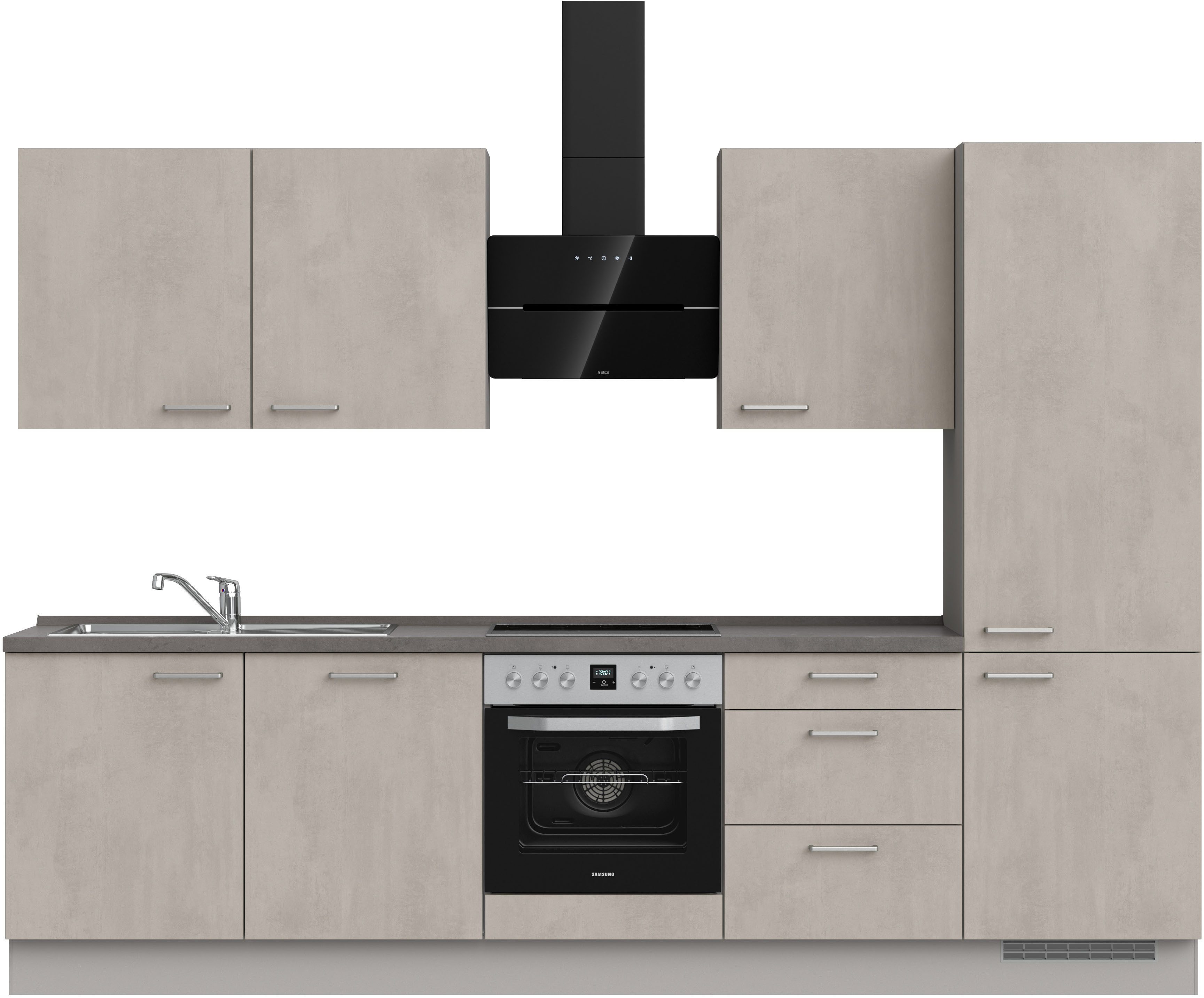 nobilia® Küchenzeile "Riva II", vormontiert, Ausrichtung wählbar, Breite 300 cm, wahlw. mit E-Geräten