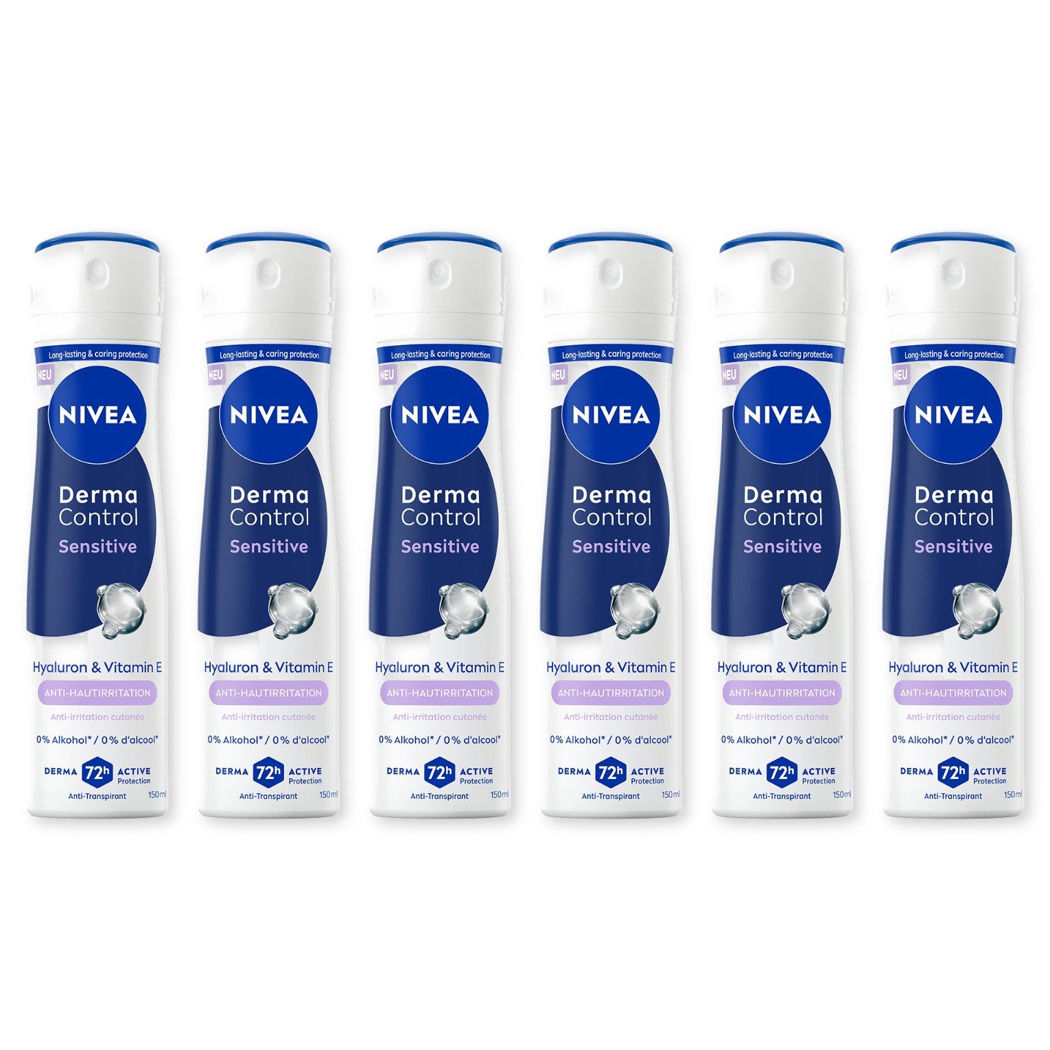 Nivea Deo-Spray Deodorant Derma Control Restore Deospray 6 x 150ml, 6-tlg.