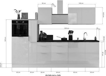 RESPEKTA Küche Elisabeth, vormontiert, inkl. E-Geräte, Breite 310 cm