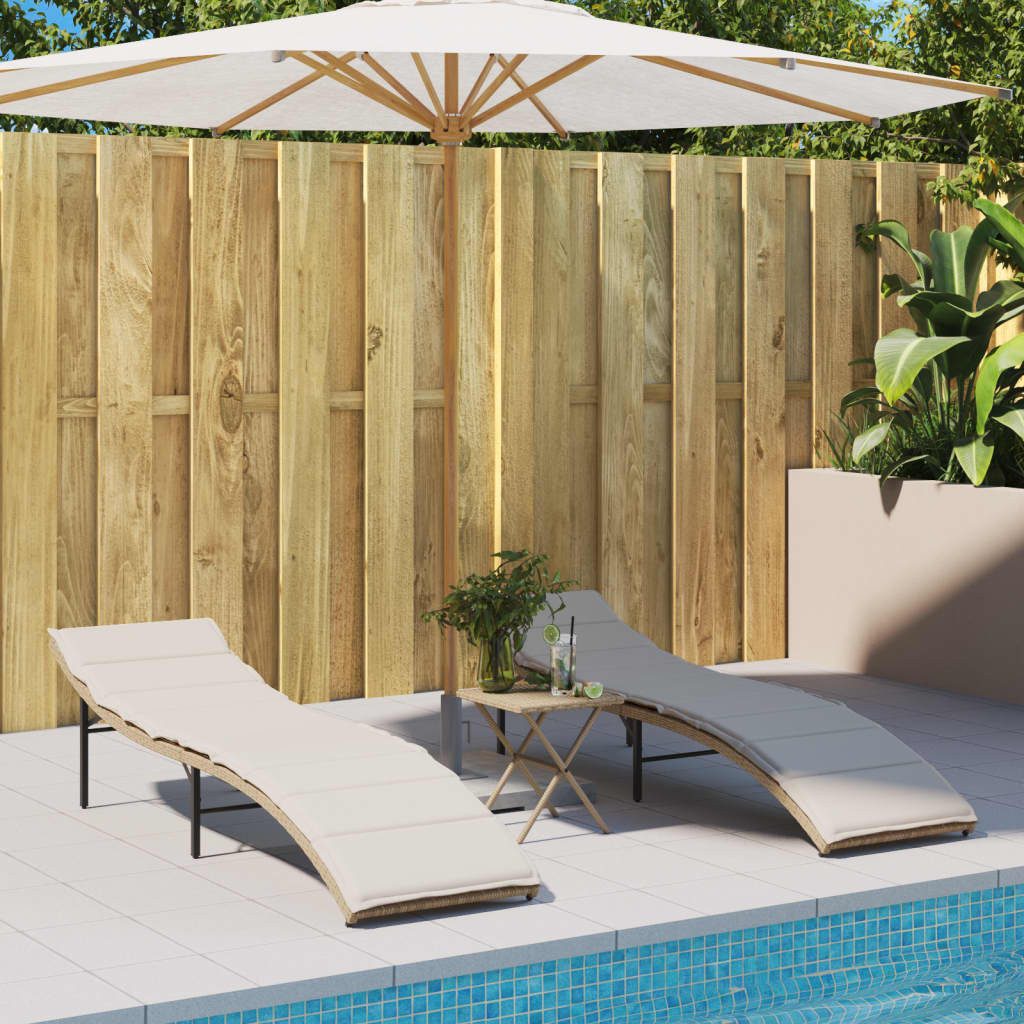 vidaXL Gartenliege Sonnenliege mit Kissen Beige günstig online kaufen