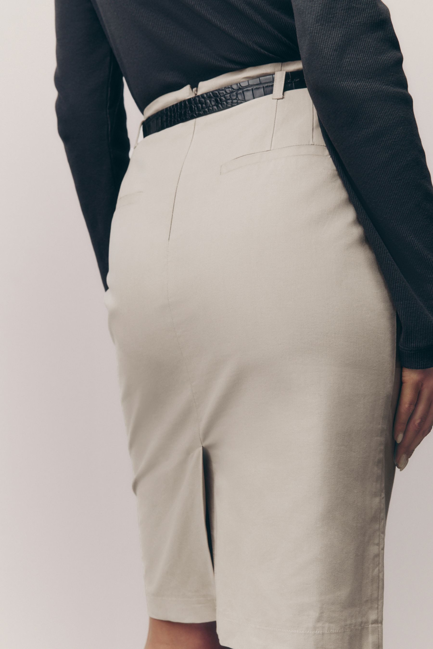 Next Midirock Knielanger Bleistiftrock mit Gürtel (1-tlg) günstig online kaufen