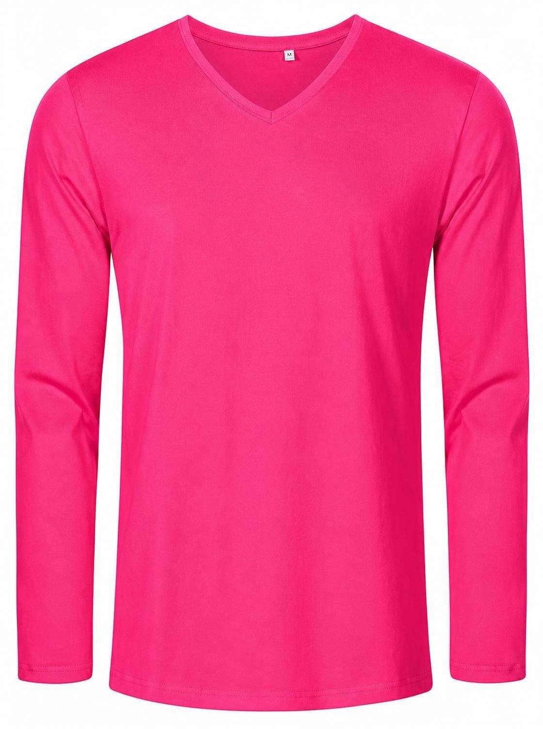 Promodoro Langarmshirt Herren V-Neck T-Shirt Longsleeve, Gekämmte Baumwolle