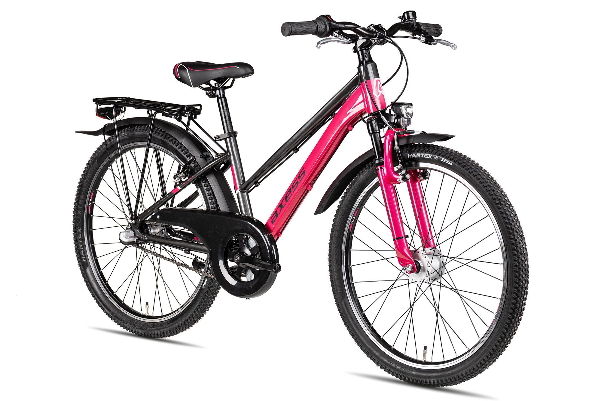 Axess Kinderfahrrad Adventure 3 24 Trapez, 3 Gang Shimano Nexus 3 Rücktritt Schaltwerk, Nabenschaltung Rücktritt, Nebenschaltung Rücktritt violett/rosa