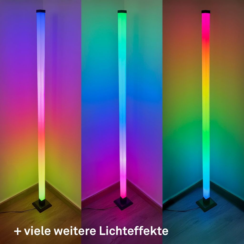 Briloner Leuchten Stehlampe 1661015, Dimmfunktion, LED fest integriert, RGB - Farbwechsler