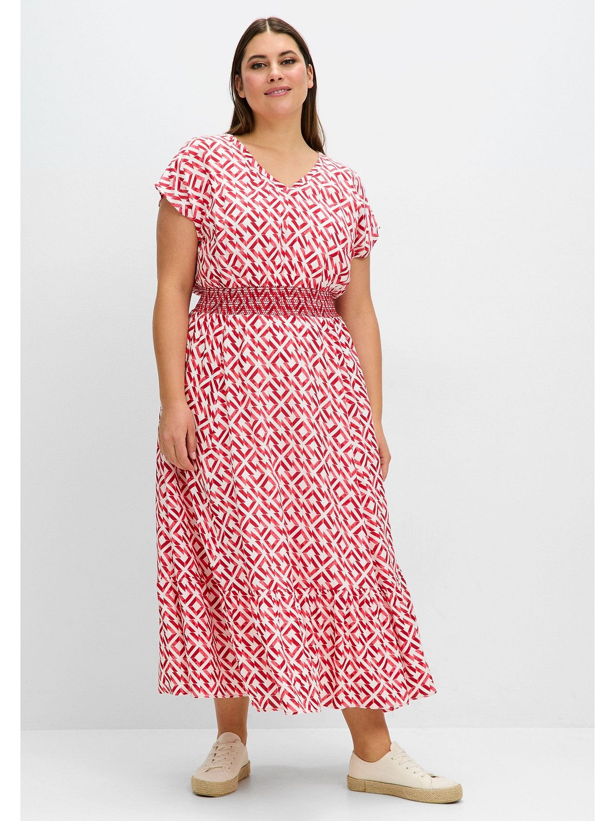Sheego Sommerkleid Große Größen mit Smokbund günstig online kaufen