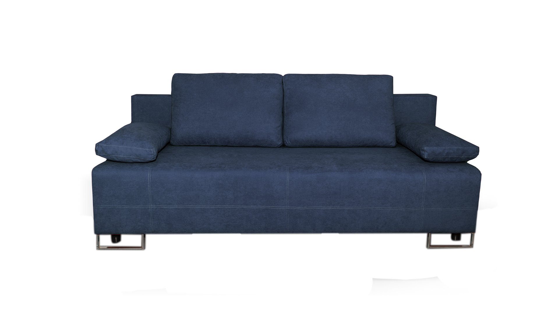 Siblo 2-Sitzer Zweisitziges Sofa Mirko mit Schlaffunktion - Bettzeugbehälter - Zweisitzer-Sofa Marineblau