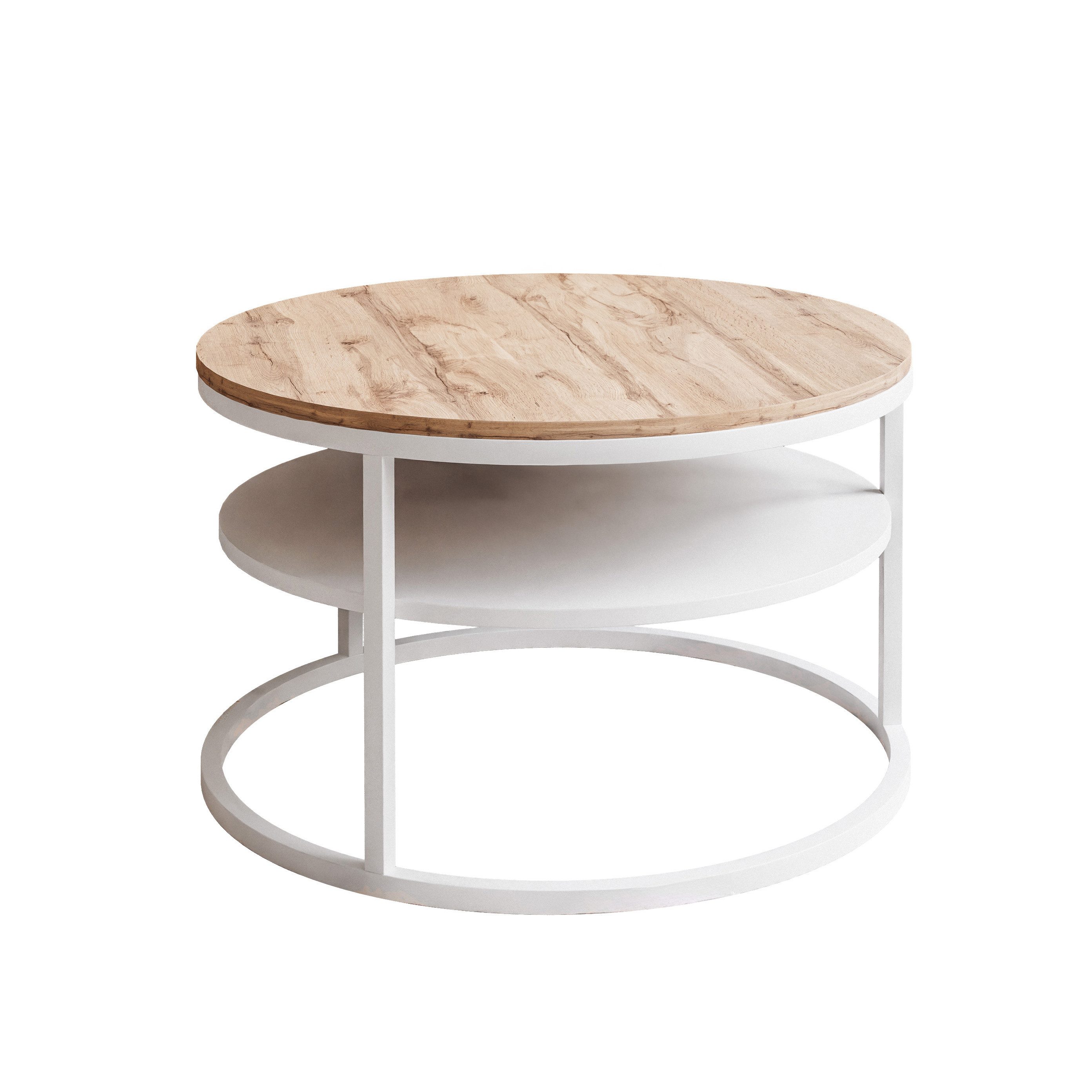 Lookway Couchtisch CIRI SLIM LOFT mit Ablage (1 Tisch), Durchmesser: ⌀ 60 c günstig online kaufen