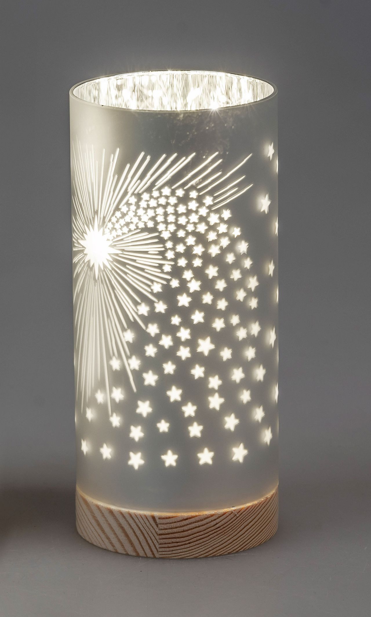 formano LED Dekolicht aus Glas Spirit - Mattsilber 20 cm, LED fest integriert