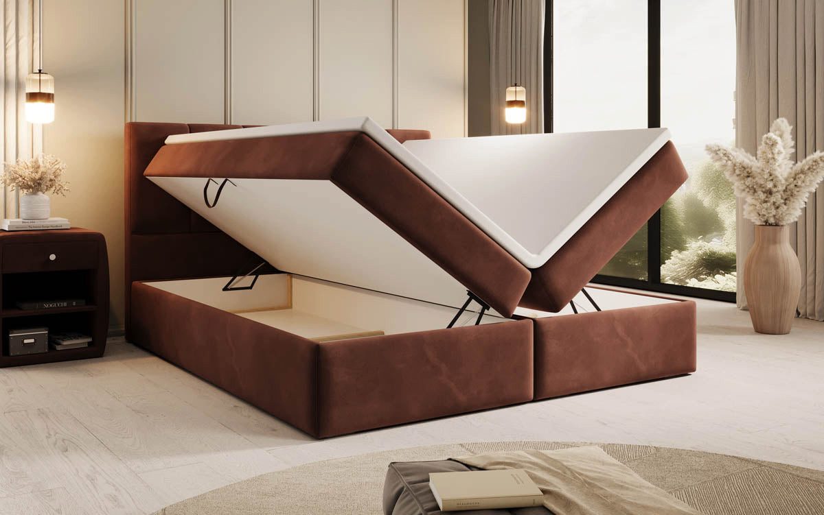 Luxusbetten24 Boxspringbett Aurelia Samt, mit Stauraum günstig online kaufen