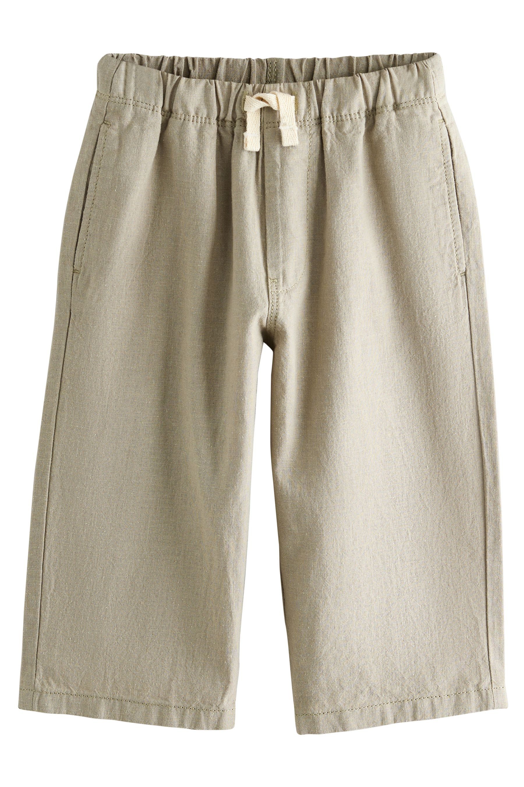 Schlupfhose Schlupf-Hose aus Leinenmischung, weite Passform