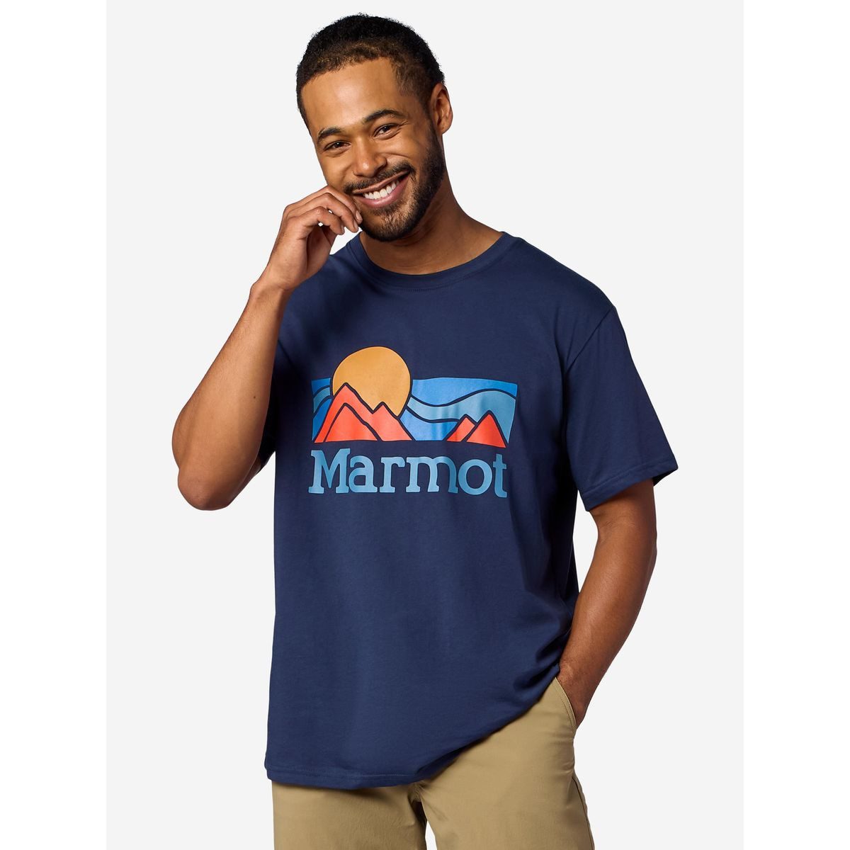 Marmot Kurzarmshirt Coastal Tee Short Sleeve Weiches, bequemes Kurzarm-T-Shirt aus recycelter Baumwolle und