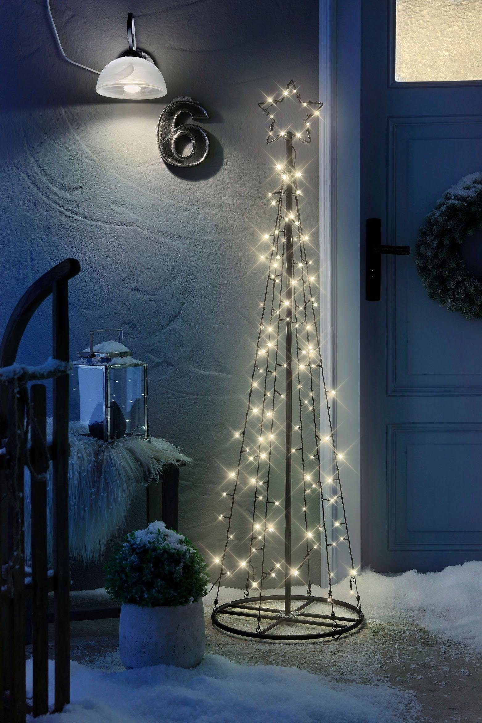 integriert, Netzadapter IP44 BONETTI LED Baum inkl. Warmweiß, Weihnachtsdeko, LED fest