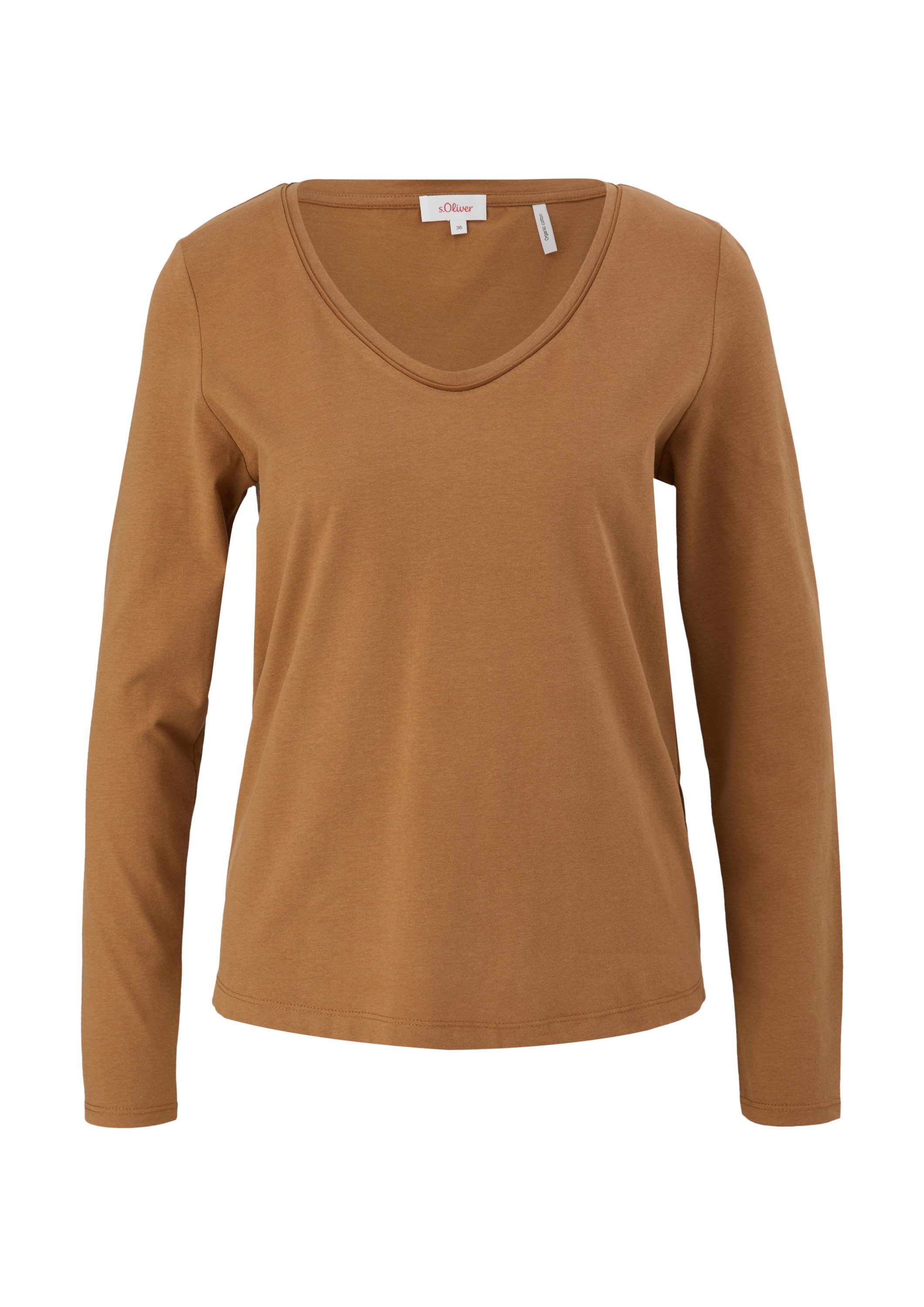 s.Oliver Langarmshirt T-Shirt Longsleeve mit U-Ausschnitt günstig online kaufen