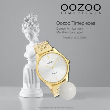 OOZOO Quarzuhr Oozoo Damen Armbanduhr Timepieces Analog, Damenuhr rund, mittel (ca. 38mm) Metallarmband, Fashion-Style