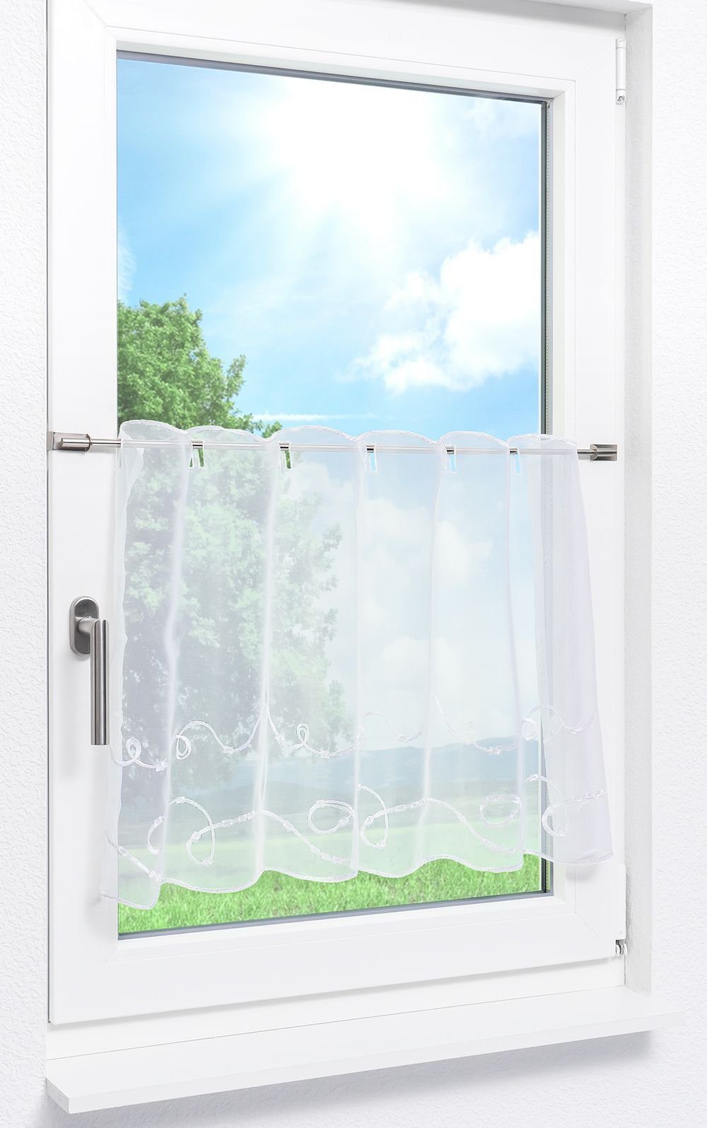 LYSEL® Scheibengardine Kringel, (1 St), halbtransparent, günstig online kaufen