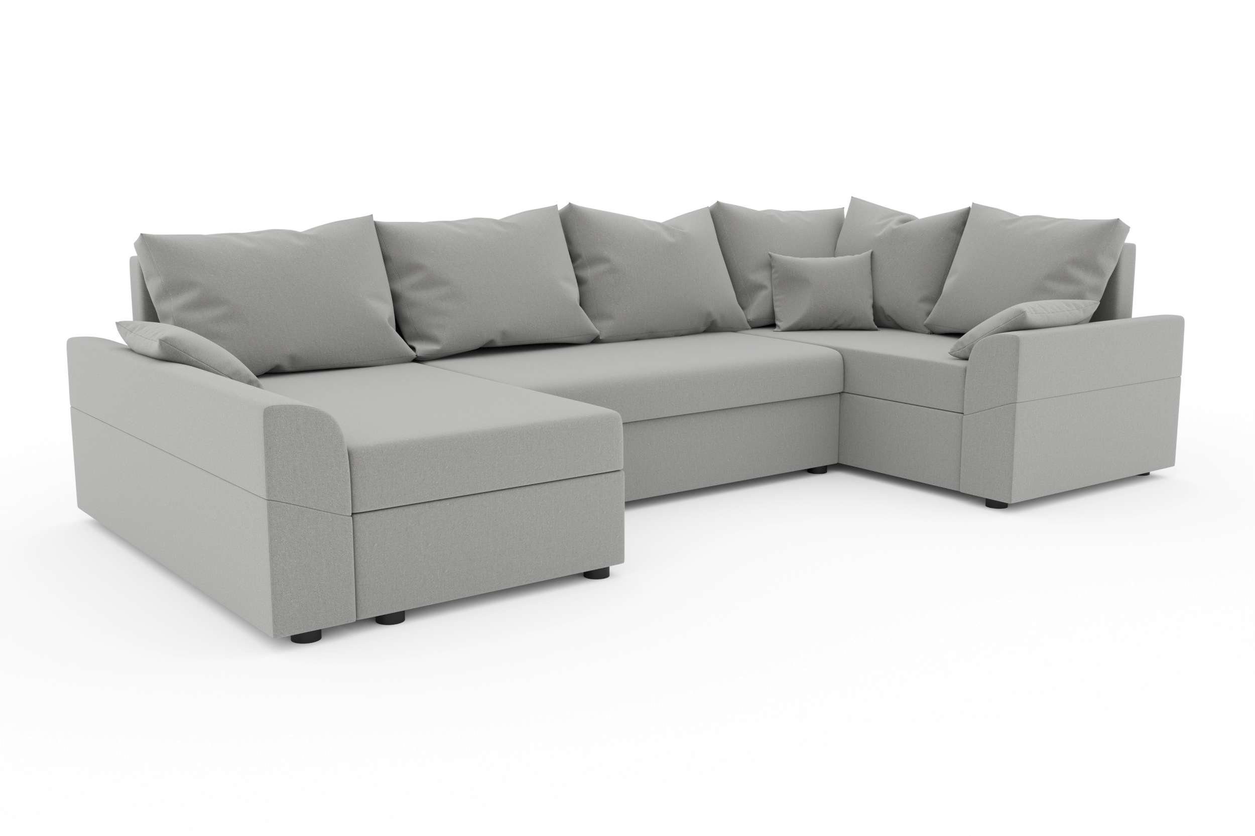 U-Form, Sofa, Bettkasten, Stylefy Bettfunktion, Sitzkomfort, Design mit mit Modern Eckcouch, Bailey, Wohnlandschaft