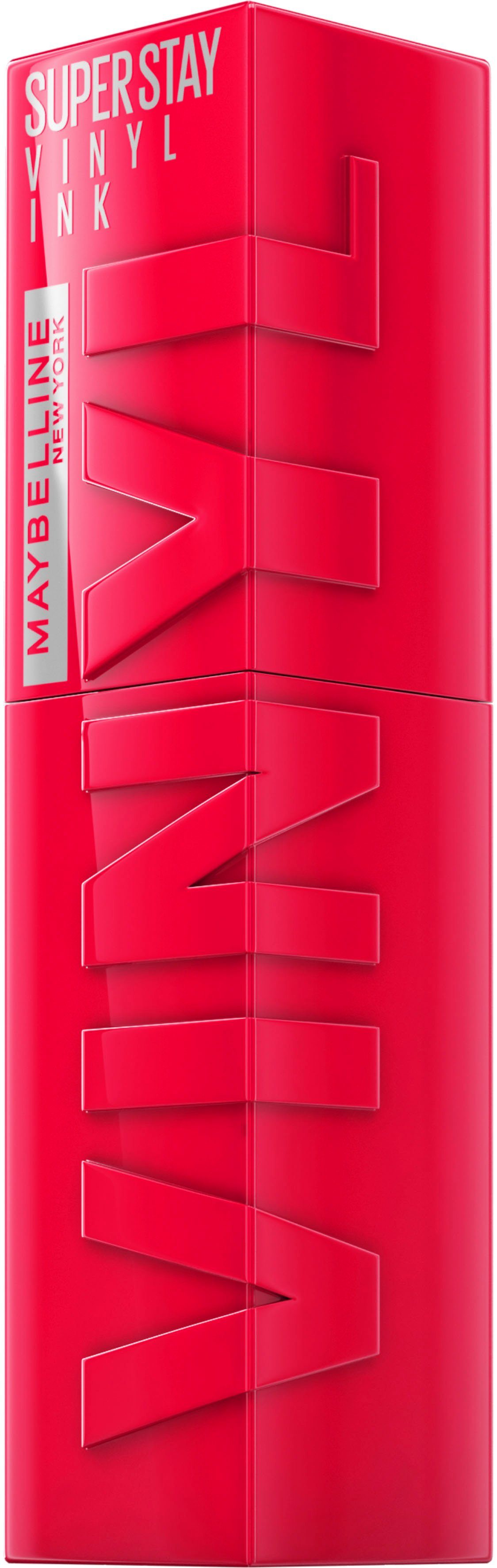 MAYBELLINE NEW YORK Lippenstift SUPER STAY VINYL INK, kreiert ein sofort glänzendes Vinyl-Finish und bis zu 16H Halt