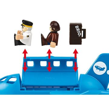 BRIO® Spielzeug-Flugzeug 33306, Blau, 29 cm, mit 2 Figuren, Koffer und Treppe