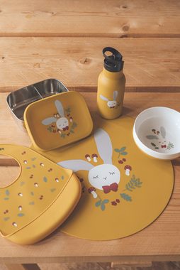kikadu Kinderschüssel Schale Hase Mustard, Porzellan und Silikon, BPA-frei, (1-tlg), aus Weichporzellan mit Saugmatte