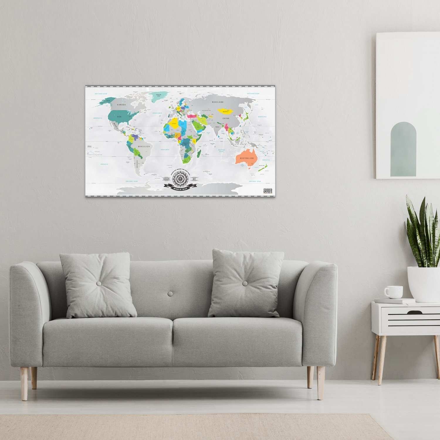 Goods+Gadgets Poster GOODS+GADGETS Metallische Rubbelweltkarte – XXL Deluxe Weltkarte, Rubbelkarte, Scrape Off World-Map