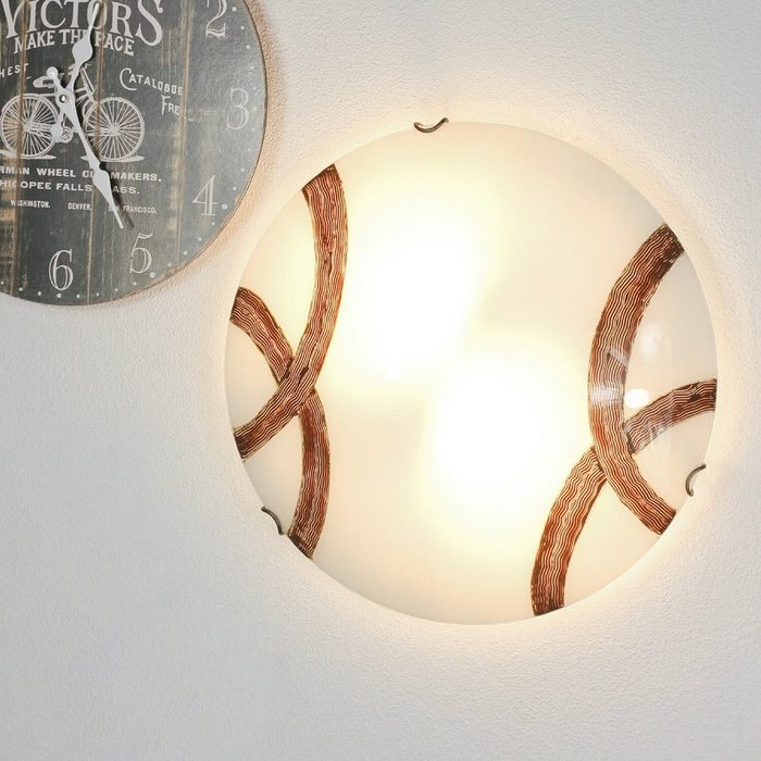 Licht-Erlebnisse Deckenleuchte ART BRONZE ohne Leuchtmittel Deckenlampe Ø 40 cm Weiß Bronze Metall E27 Klassisch