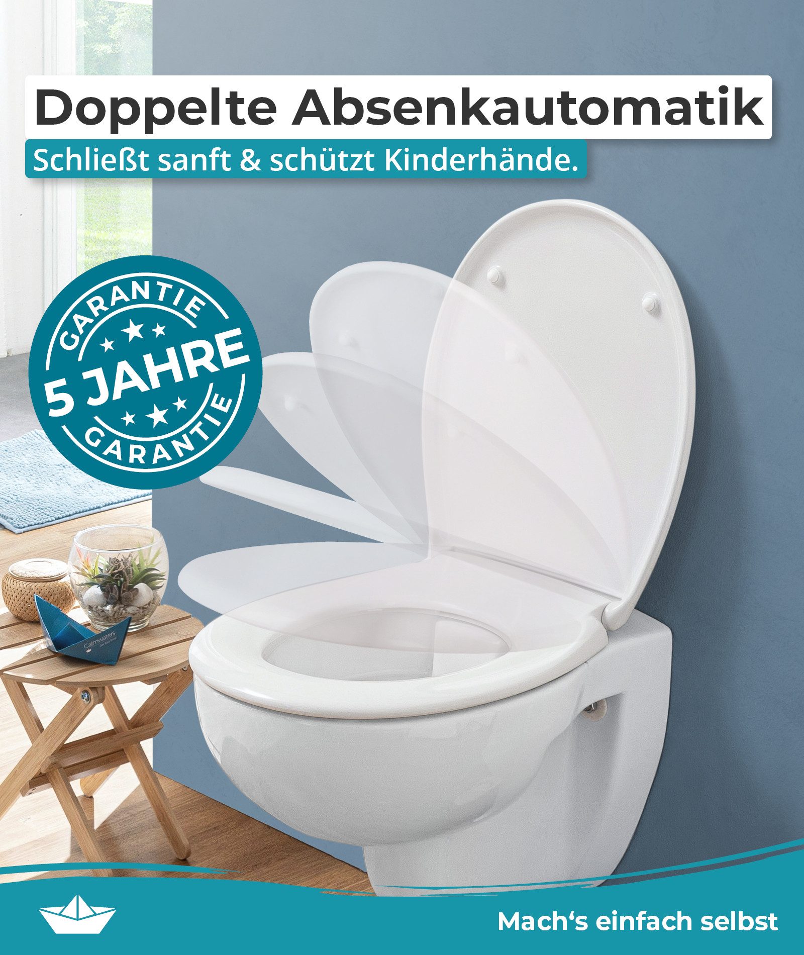 Calmwaters WC-Sitz Motiv Original, Motiv Wellness, Made in EU, Absenkautomatik, Abnehmbar, 26LP6215