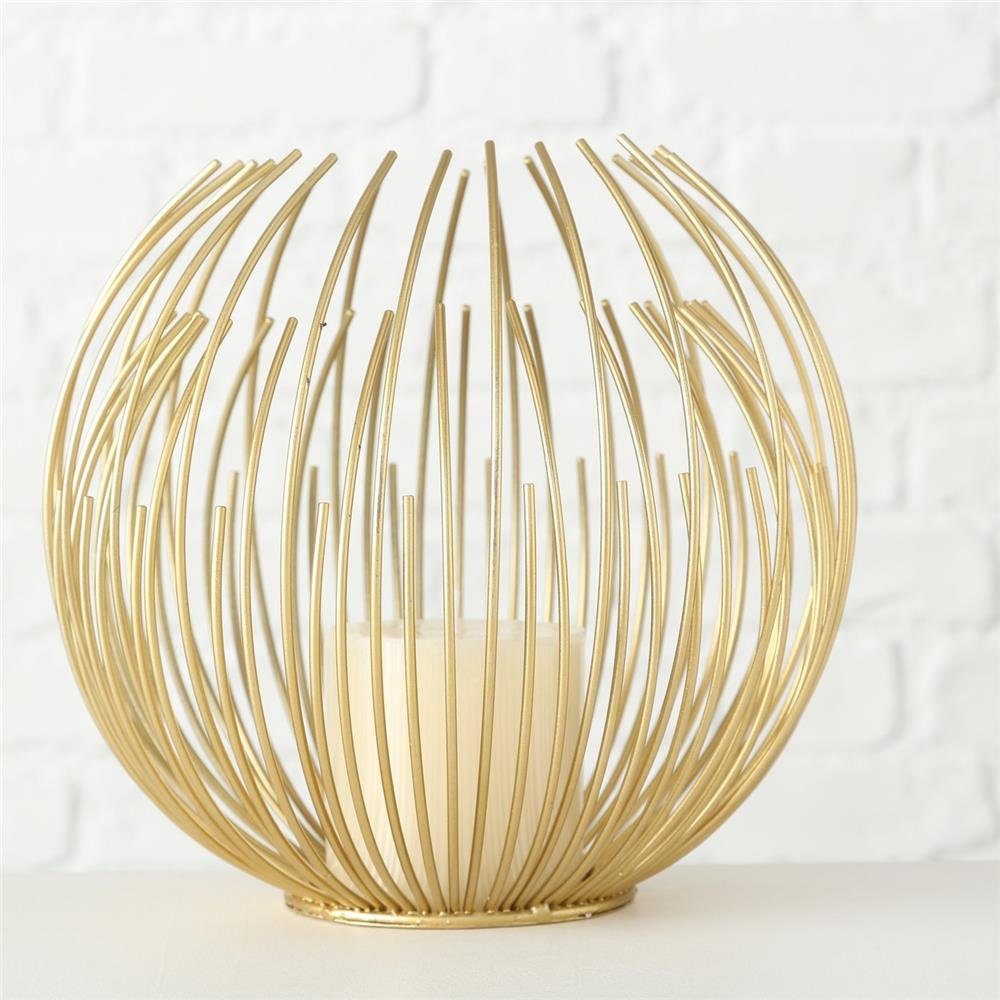 BOLTZE Windlicht Cylon, Goldene Eisenstäbe, mit Kerze, Skandinavisches Design