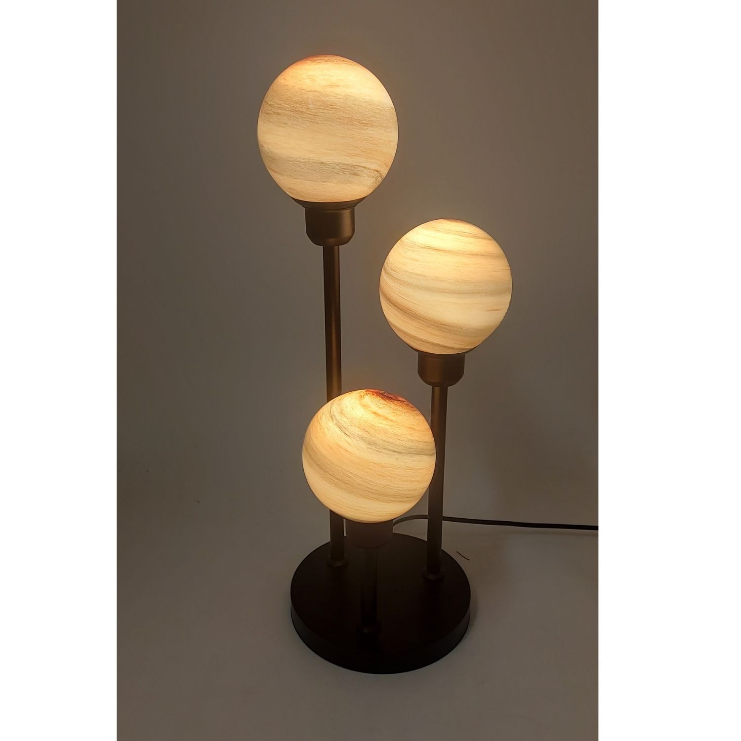 formano Tischleuchte MARMOR, ohne Leuchtmittel, Fassung E27, Braun, Kugeln, H: 55cm