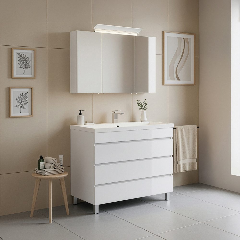 Lomadox Badmöbel-Set FROME-02, (Spar-Set, 2-St., Waschtisch Spiegelschrank) günstig online kaufen