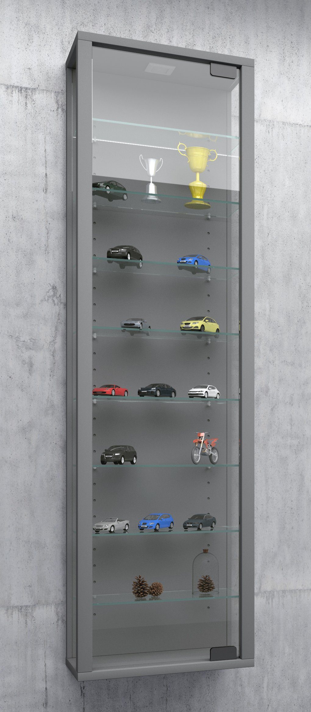 VCM Hängevitrine Wandvitrine Stano mit Glastüren und Glasböden, H. Glasvitrine hängend, Modern und platzsparend, Hängeschrank