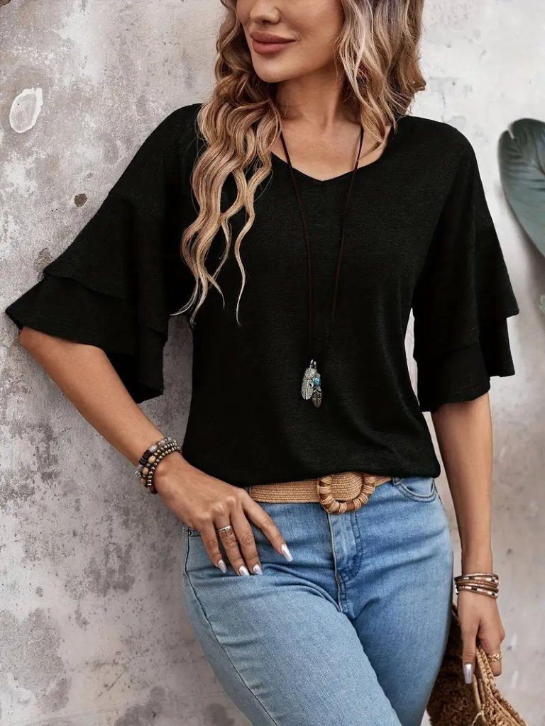 Moda Yakamoz Blusentop JANE'S Damen Kurzarm günstig online kaufen