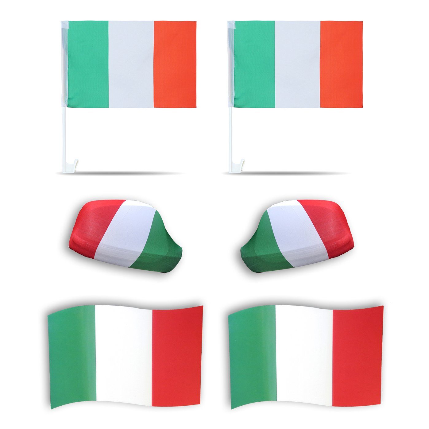 Sonia Originelli Fahne Fanpaket "Italien" Fußball 3D Magnet Außenspiegel Flaggen, Magnete: 3D-Effekt | Fanfahnen