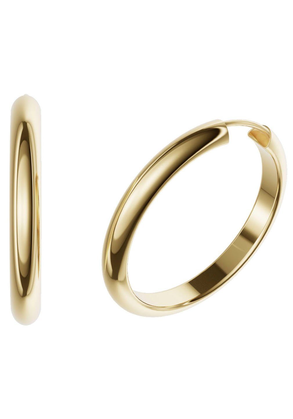 Paar Creolen Schmuck Geschenk Silber 925 Ohrringe 3,9 mm breit