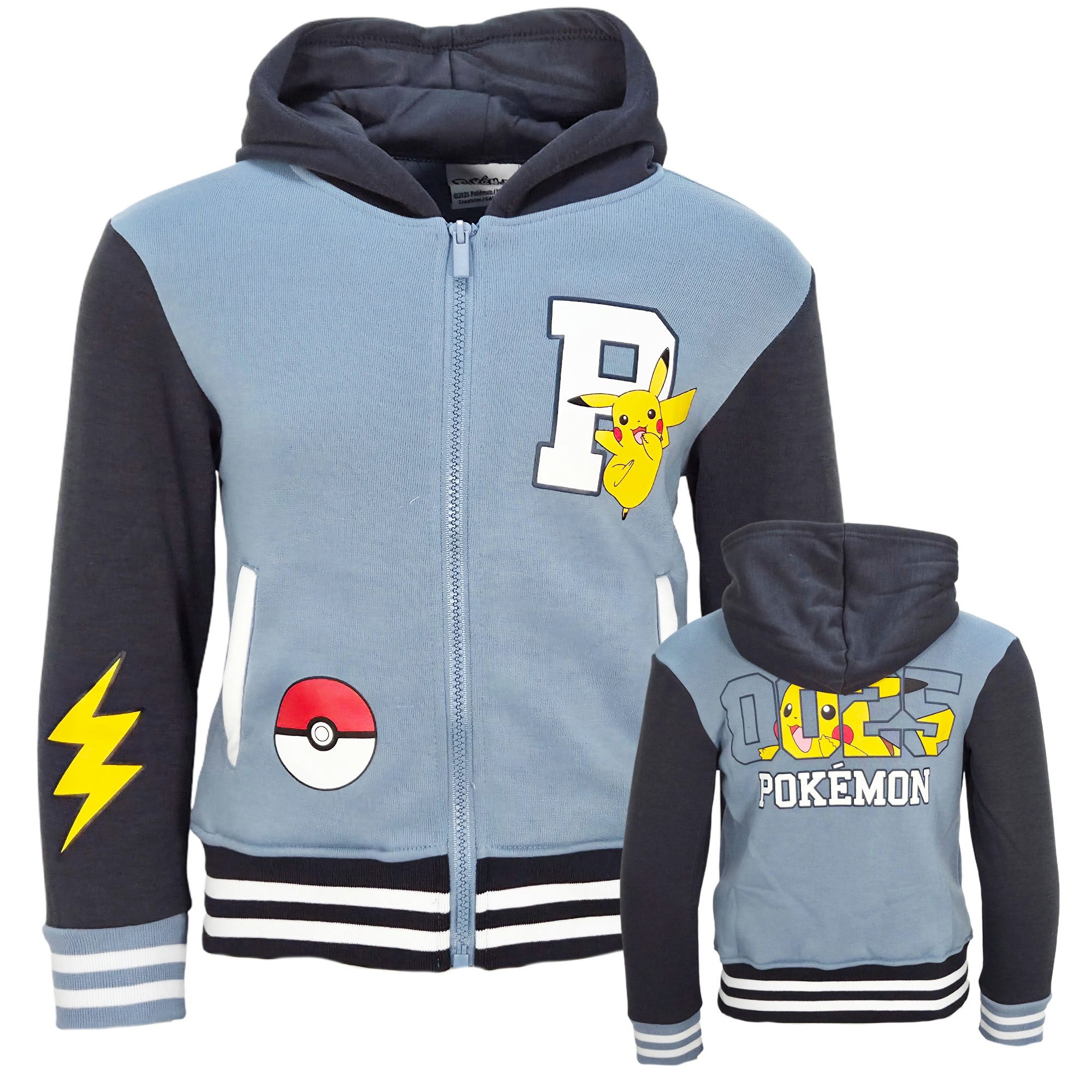 POKÉMON Kapuzenpullover Pokemon Pikachu Kinder Jungen Hoodie Jacke Gr. 98 bis 128