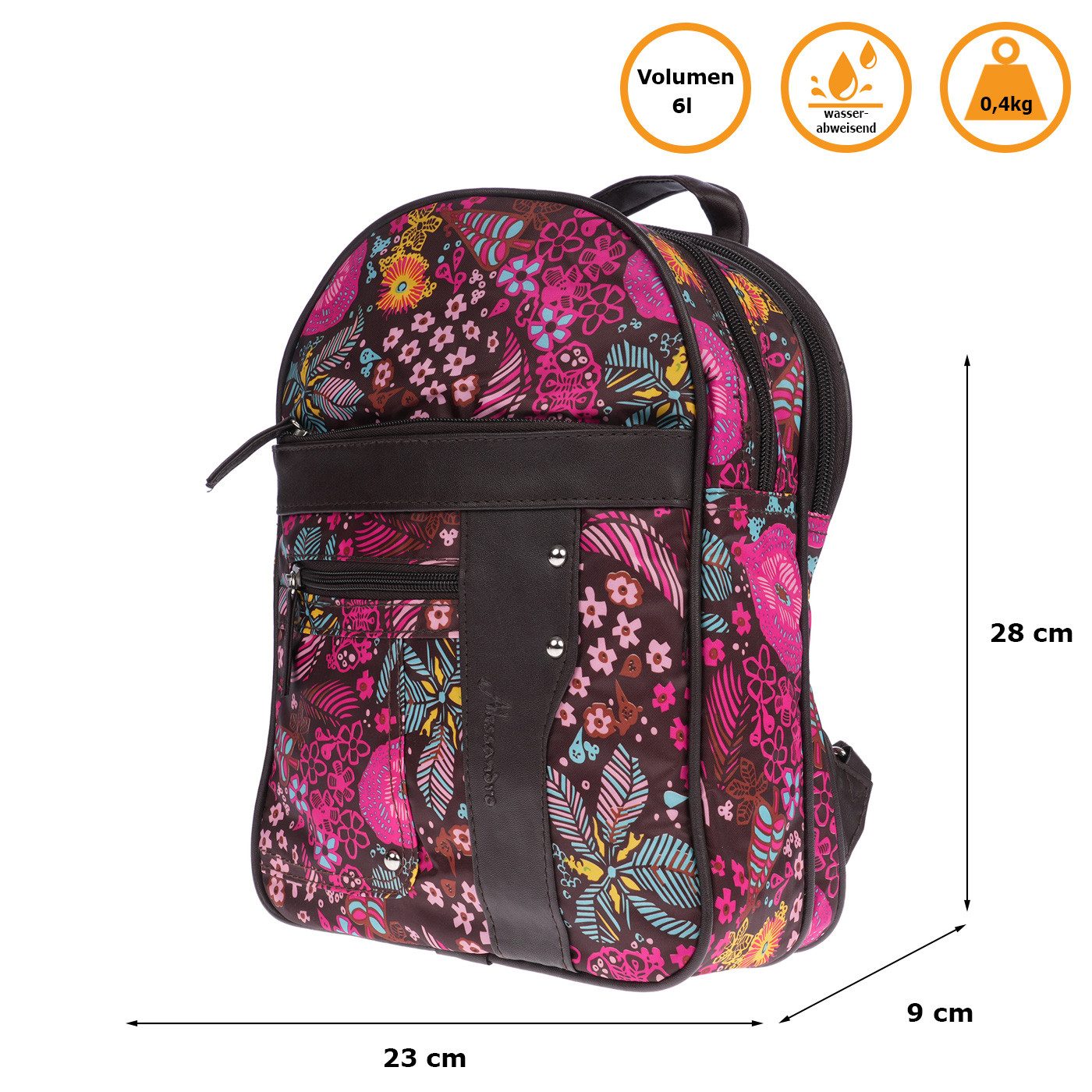 Christian Wippermann Cityrucksack Kleiner Rucksack City Bag Plane Tasche Bag (einzeln), Wasserabweisend